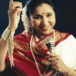 Asha Bhosle music legacy represented through vintage microphone