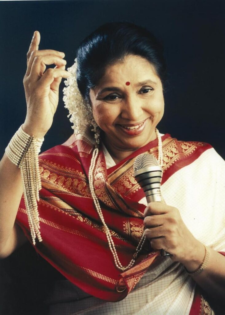 Asha Bhosle music legacy represented through vintage microphone