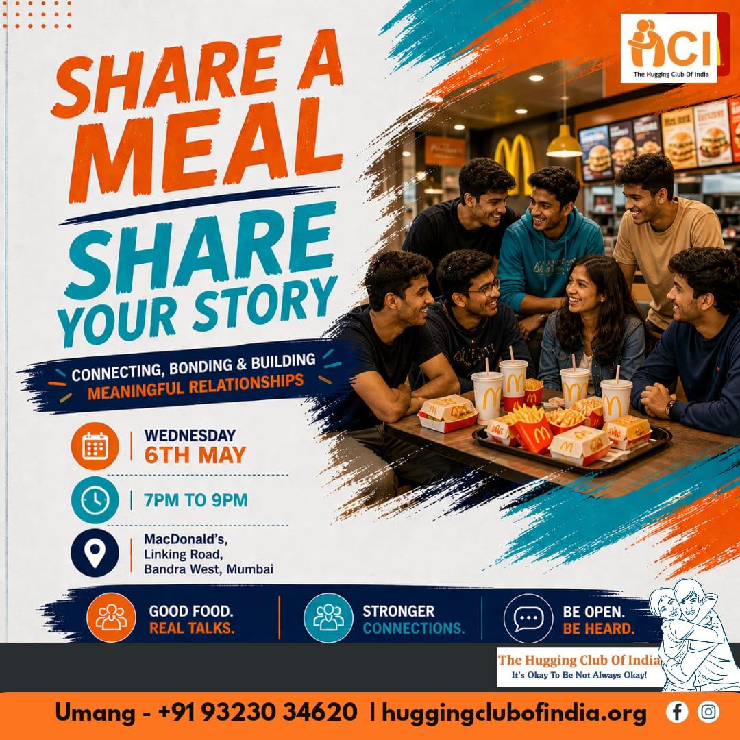 Share a Meal Share Your Story community meetup Bandra Mumbai Hugging Club of India