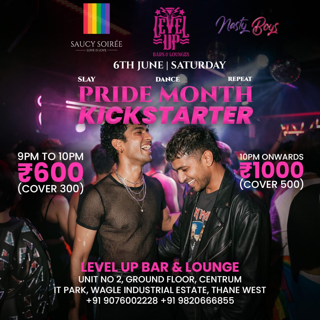 Pride Month Kickstarter LGBTQ party at Level Up Bar and Lounge Thane Mumbai June 2026